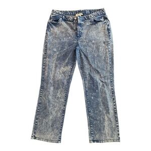 Coldwater Creek Straight Leg Denim Jeans Blue Acid Wash‎ Stretch 10P Petites